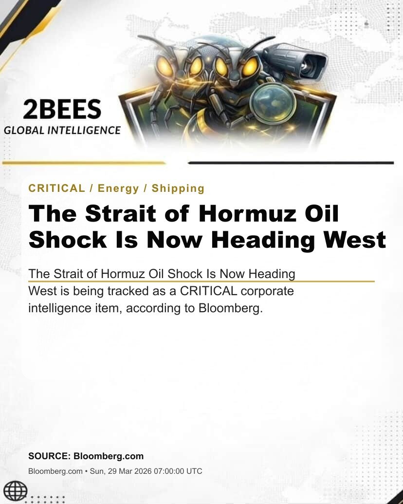 The Strait of Hormuz Oil Shock Is Now Heading West