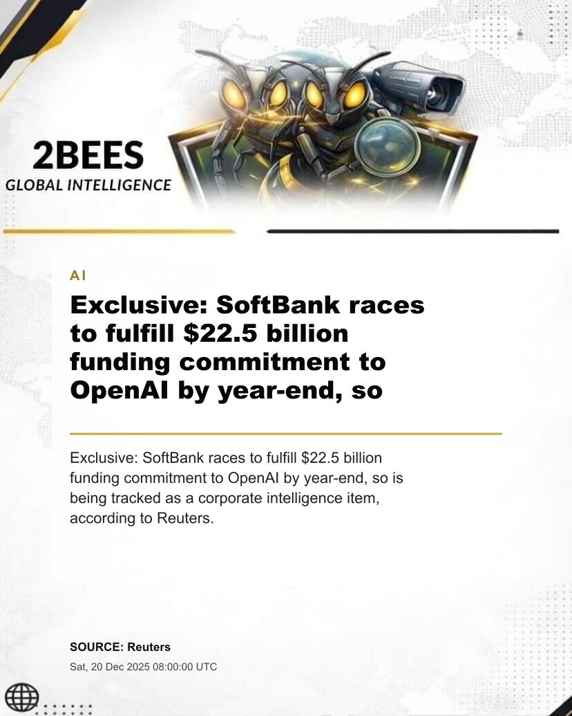 Exclusive: SoftBank races to fulfill $22.5 billion funding commitment to OpenAI by year-end, so