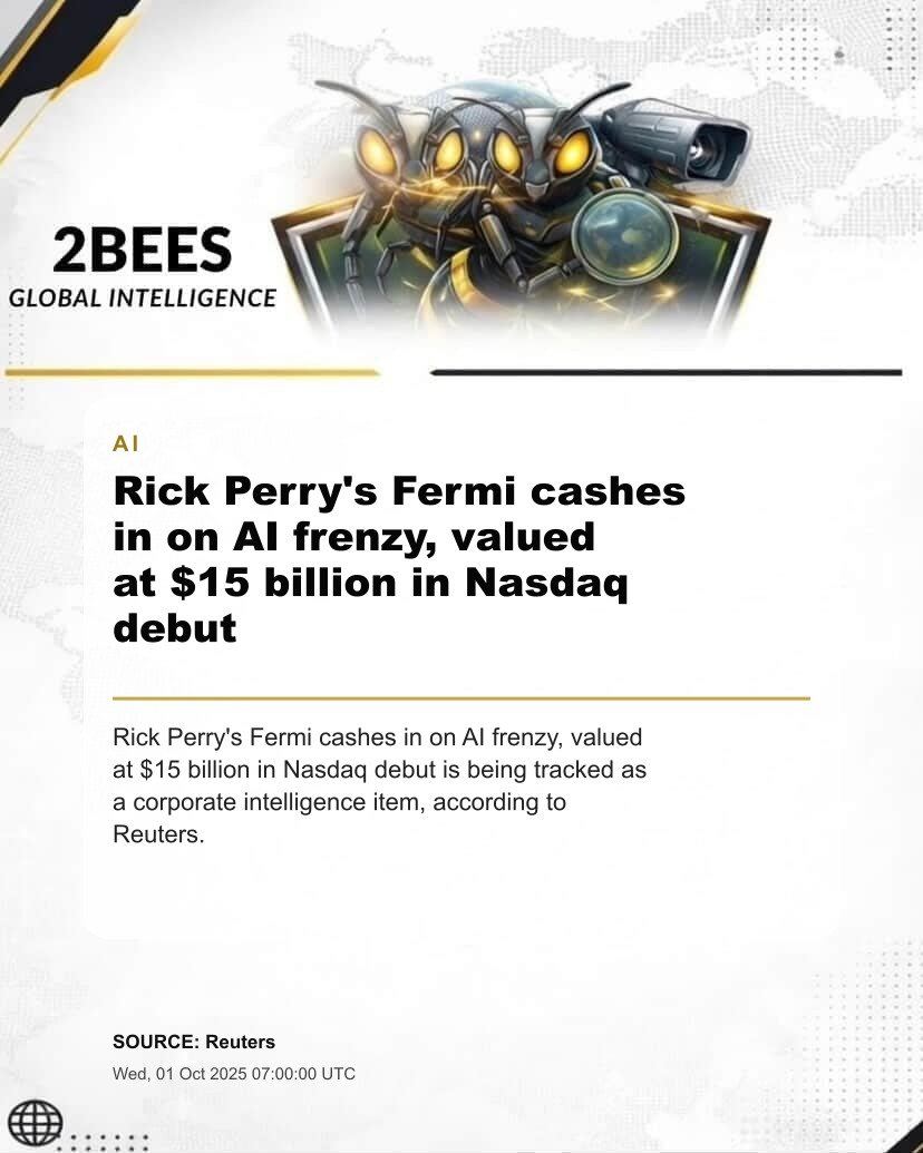 Rick Perry's Fermi cashes in on AI frenzy, valued at $15 billion in Nasdaq debut