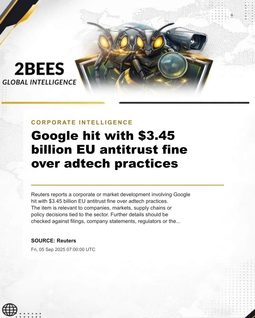 Google hit with $3.45 billion EU antitrust fine over adtech practices