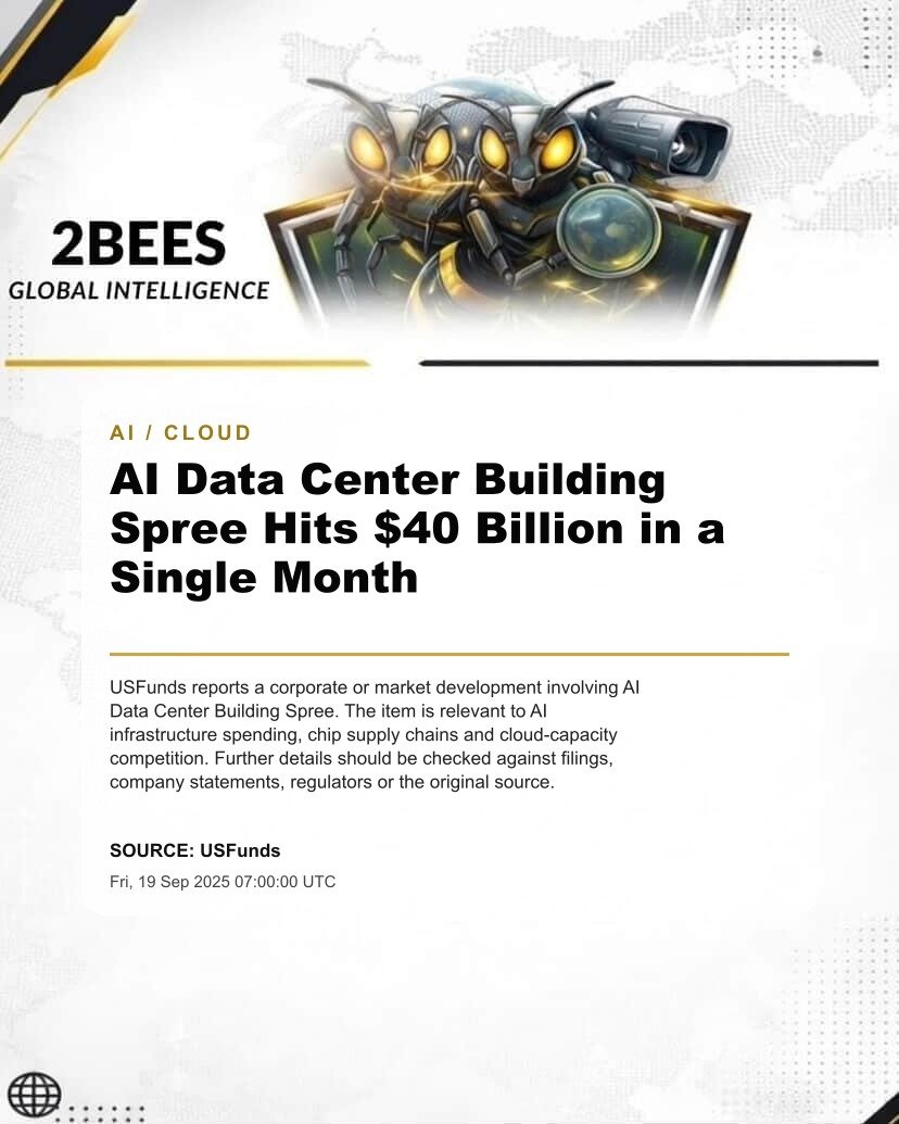 AI Data Center Building Spree Hits $40 Billion in a Single Month