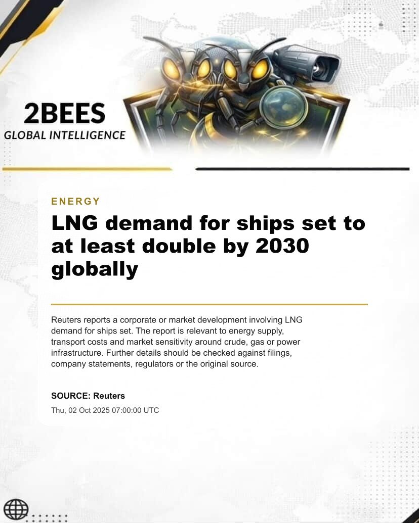 LNG demand for ships set to at least double by 2030 globally