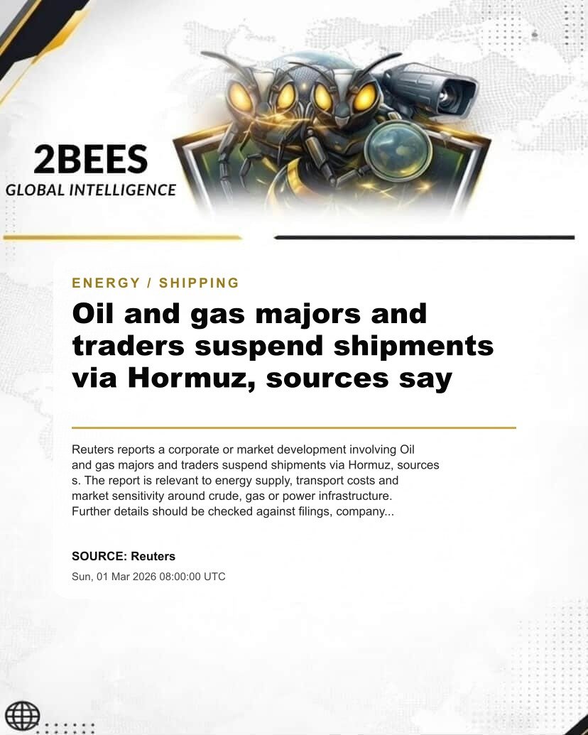 Oil and gas majors and traders suspend shipments via Hormuz, sources say