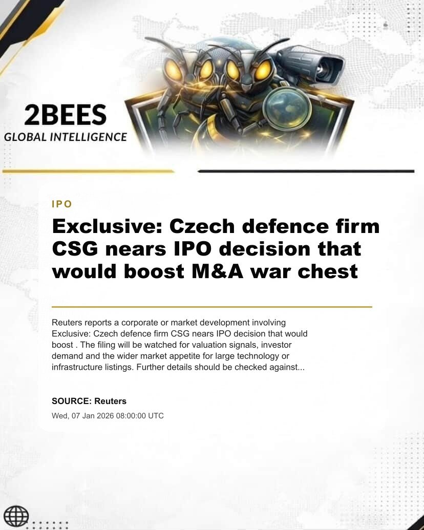 Exclusive: Czech defence firm CSG nears IPO decision that would boost M&A war chest
