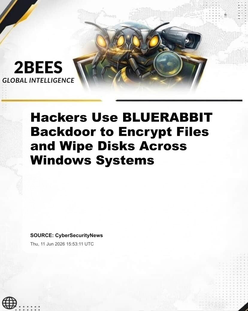 Hackers Use BLUERABBIT Backdoor to Encrypt Files and Wipe Disks Across Windows Systems