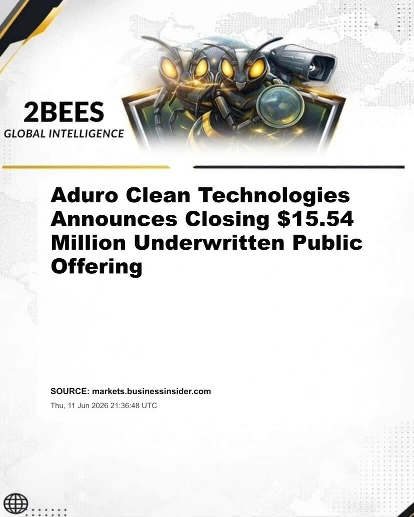Aduro Clean Technologies Announces Closing $15.54 Million Underwritten Public Offering