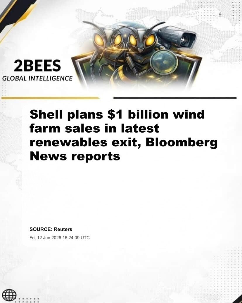 Shell plans $1 billion wind farm sales in latest renewables exit, Bloomberg News reports