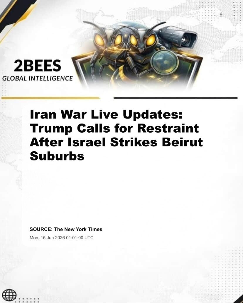 Iran War Live Updates: Trump Calls for Restraint After Israel Strikes Beirut Suburbs