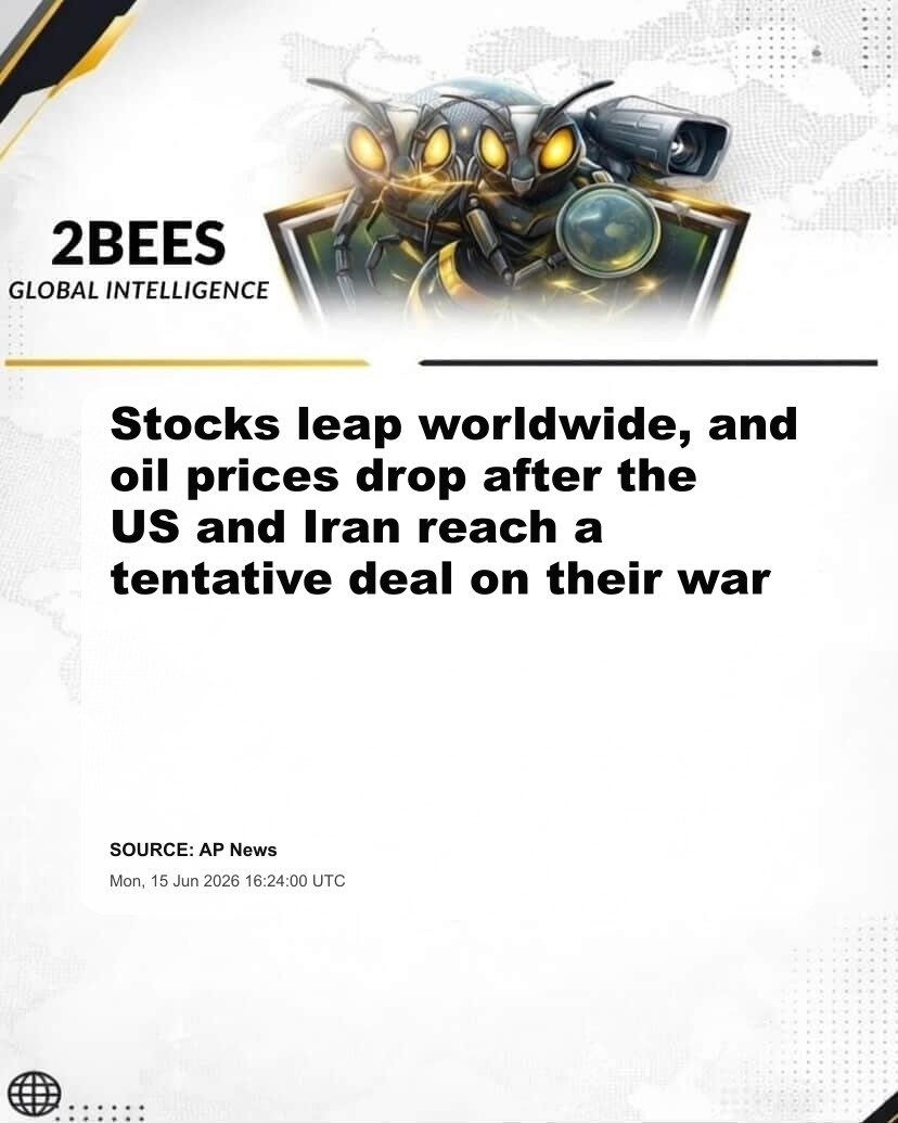 Stocks leap worldwide, and oil prices drop after the US and Iran reach a tentative deal on their war