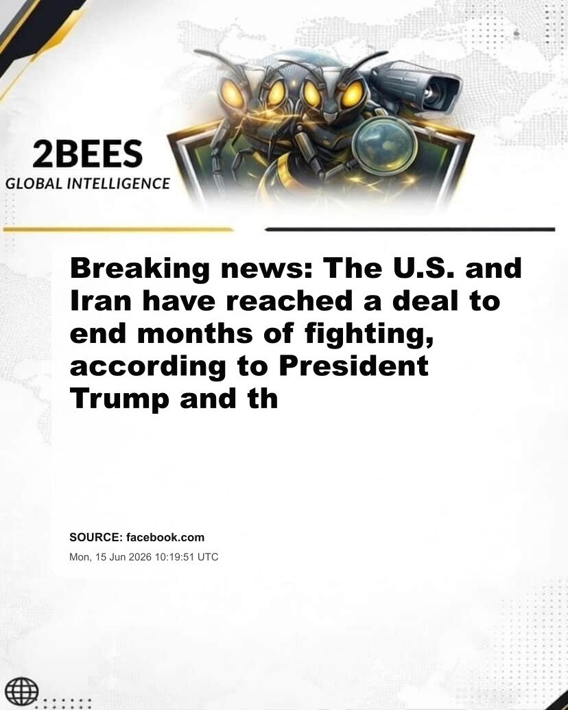 Breaking news: The U.S. and Iran have reached a deal to end months of fighting, according to President Trump and th