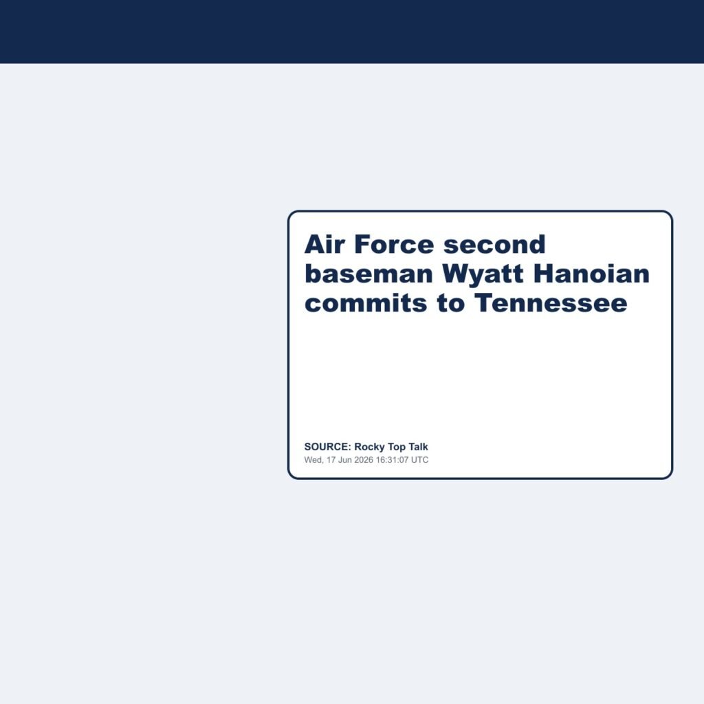 Air Force second baseman Wyatt Hanoian commits to Tennessee