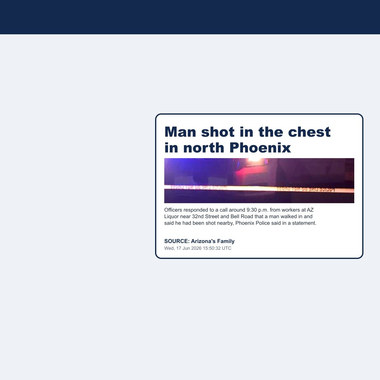 Man shot in the chest in north Phoenix