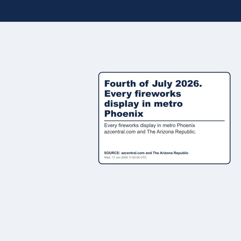 Fourth of July 2026. Every fireworks display in metro Phoenix