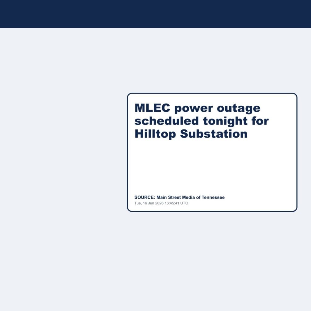 MLEC power outage scheduled tonight for Hilltop Substation