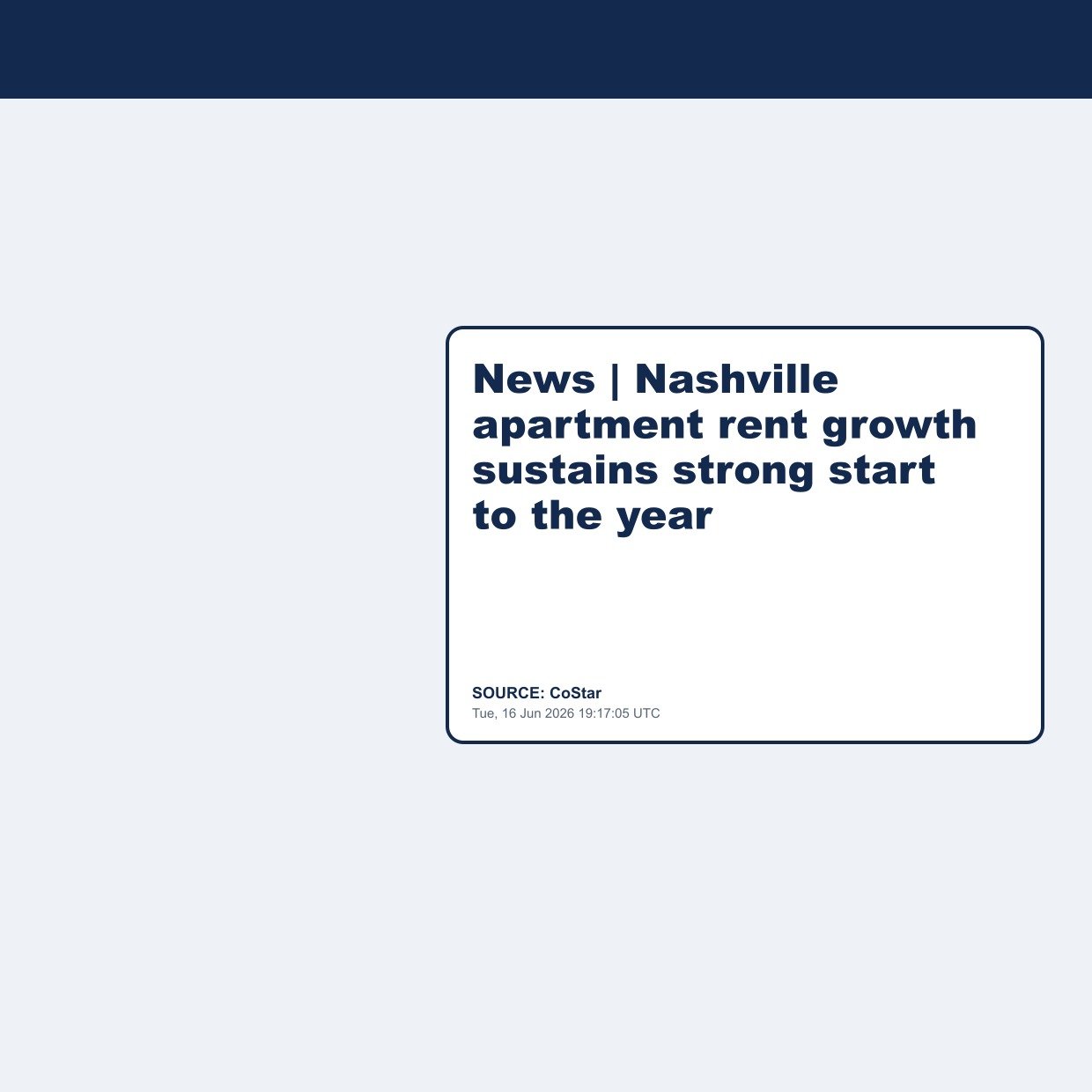 News | Nashville apartment rent growth sustains strong start to the year