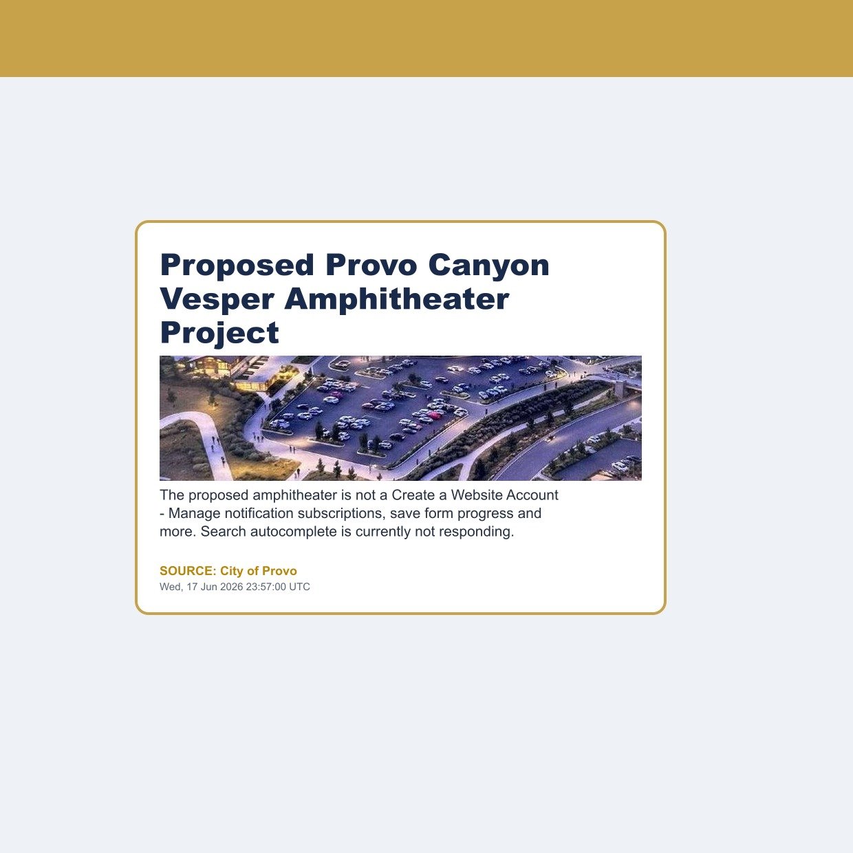 Proposed Provo Canyon Vesper Amphitheater Project
