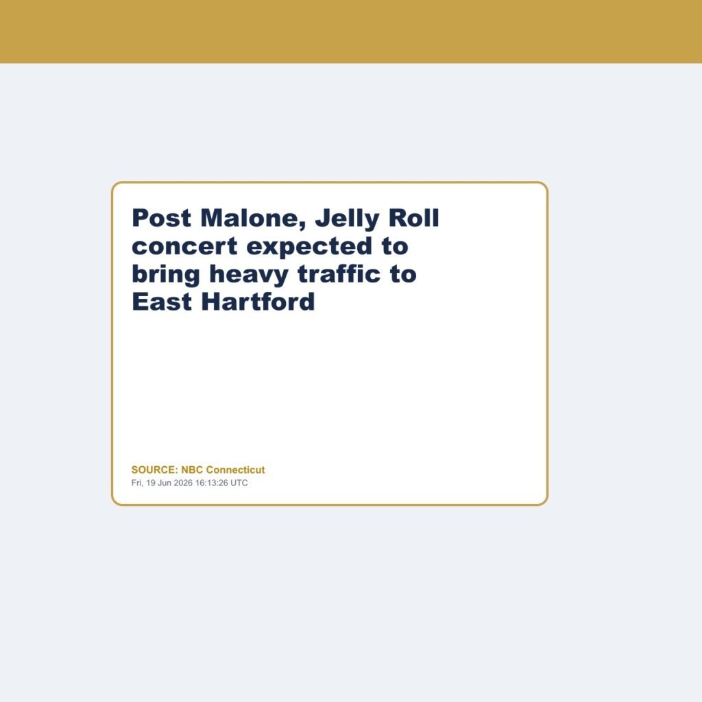 Post Malone, Jelly Roll concert expected to bring heavy traffic to East Hartford