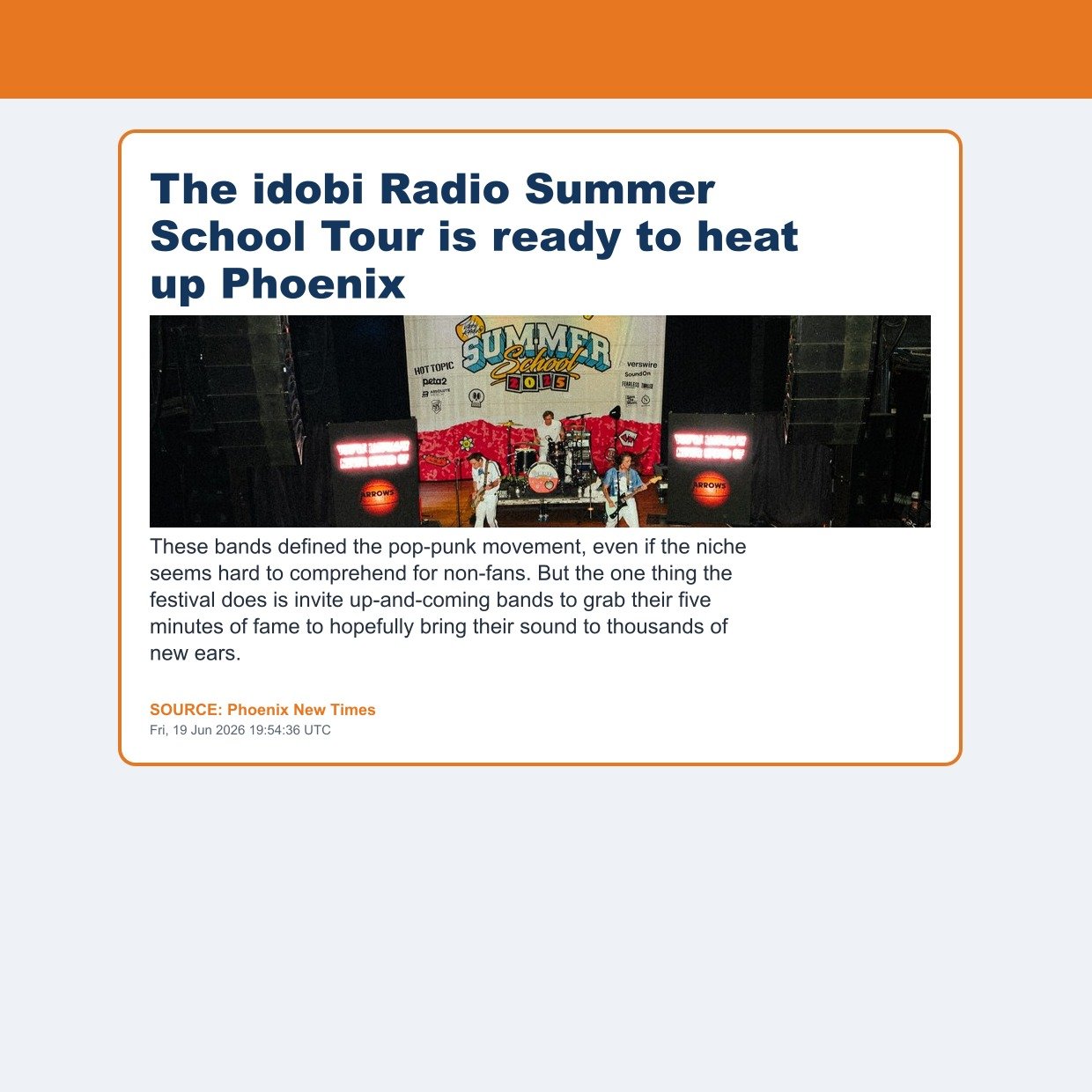 The idobi Radio Summer School Tour is ready to heat up Phoenix