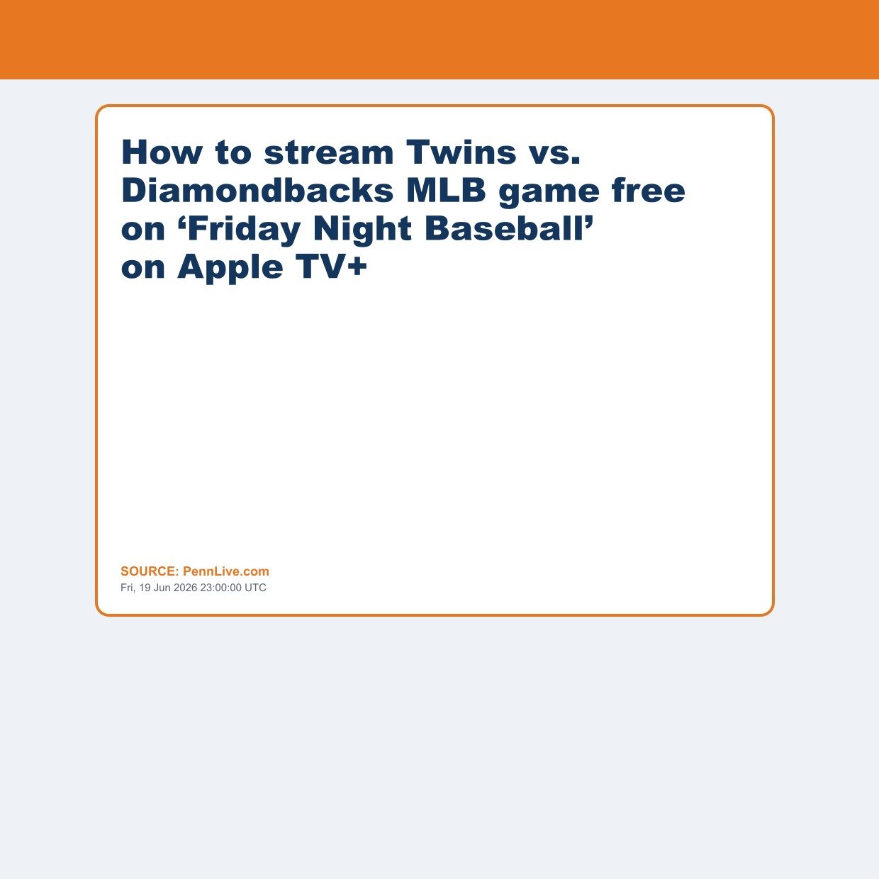 How to stream Twins vs. Diamondbacks MLB game free on ‘Friday Night Baseball’ on Apple TV+