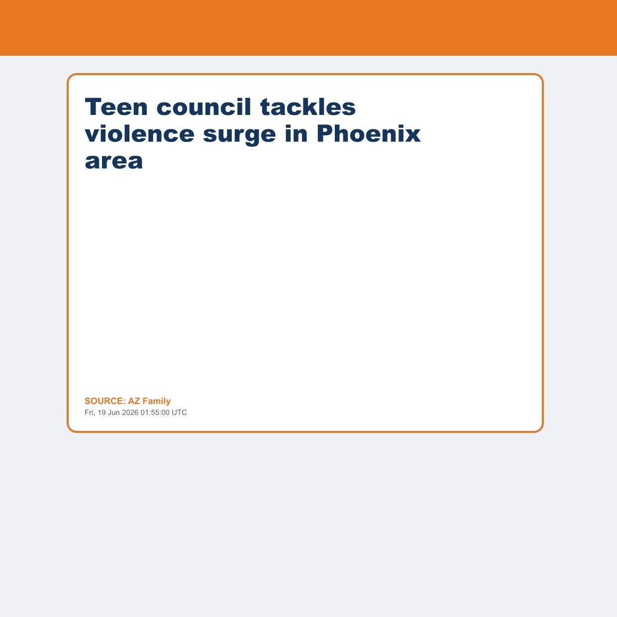 Teen council tackles violence surge in Phoenix area