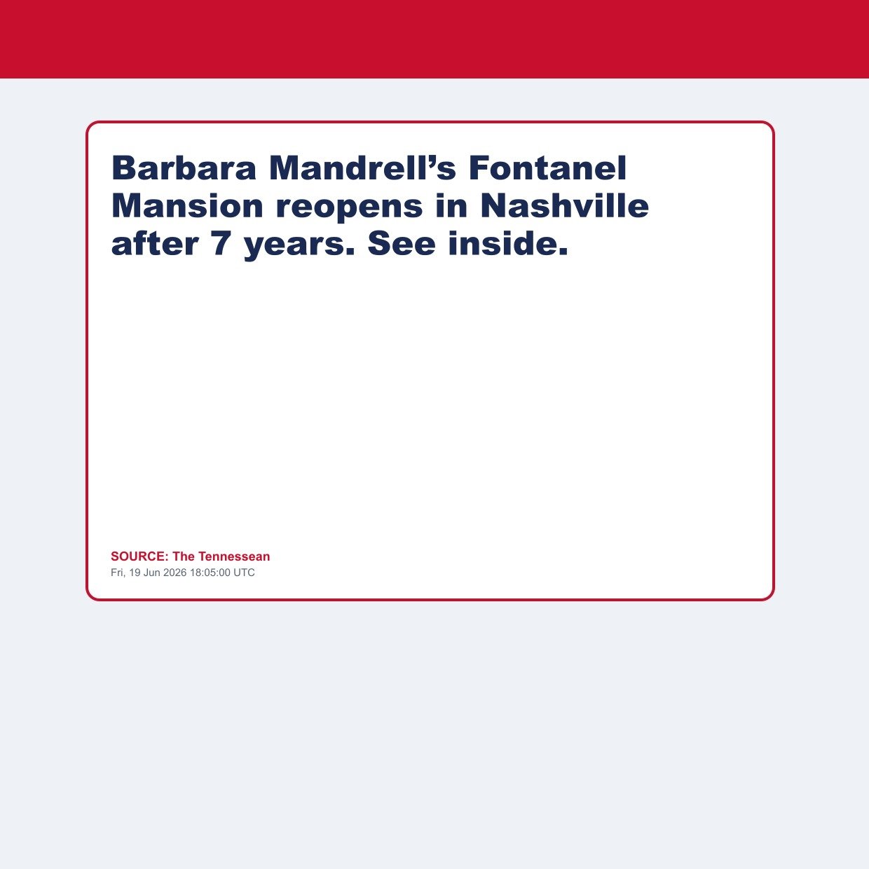 Barbara Mandrell’s Fontanel Mansion reopens in Nashville after 7 years. See inside.