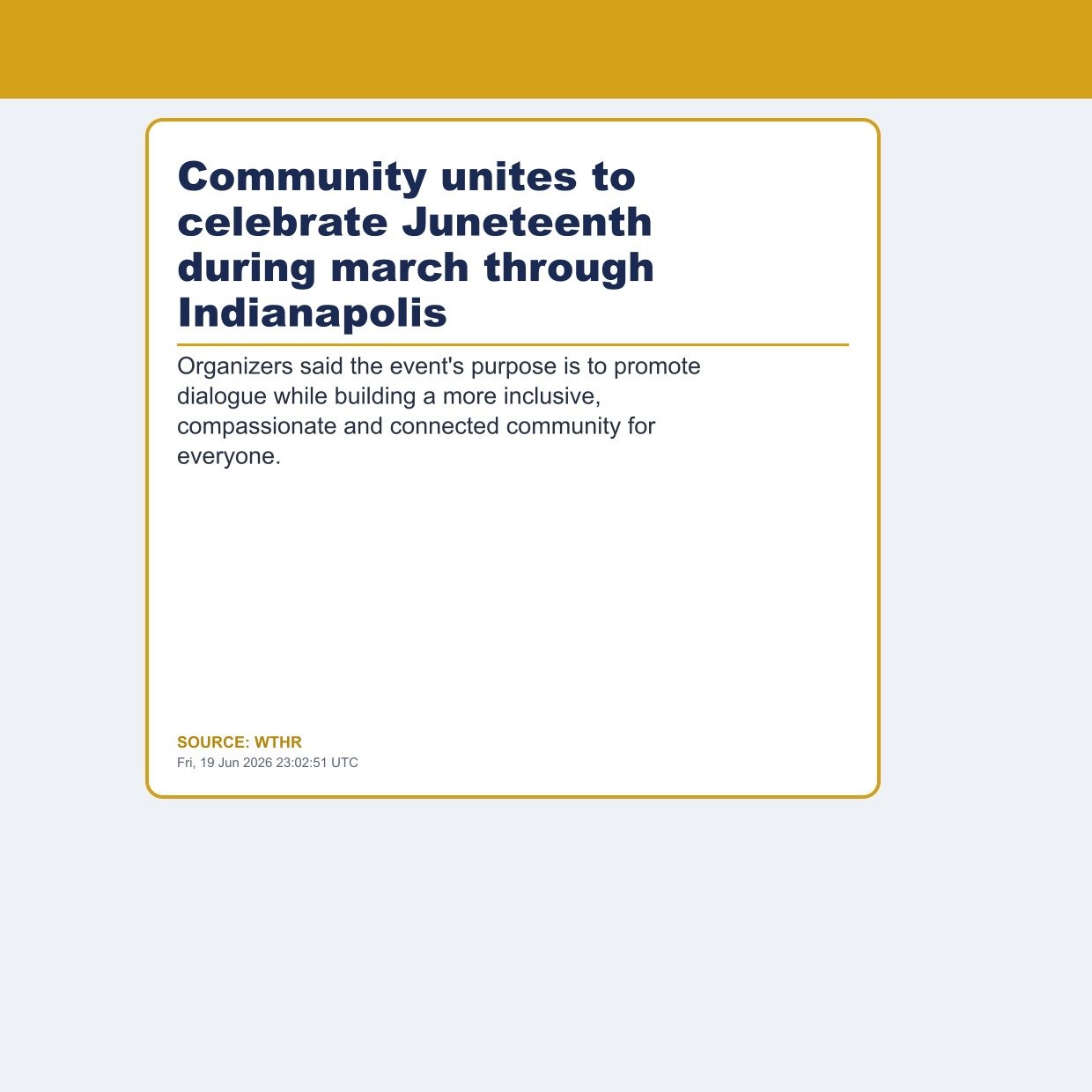Community unites to celebrate Juneteenth during march through Indianapolis