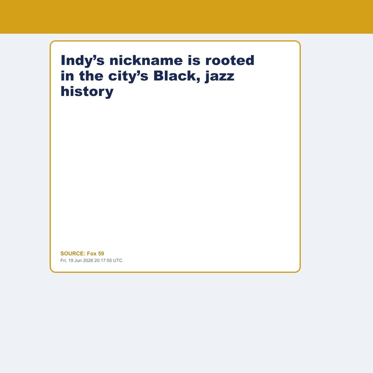 Indy’s nickname is rooted in the city’s Black, jazz history