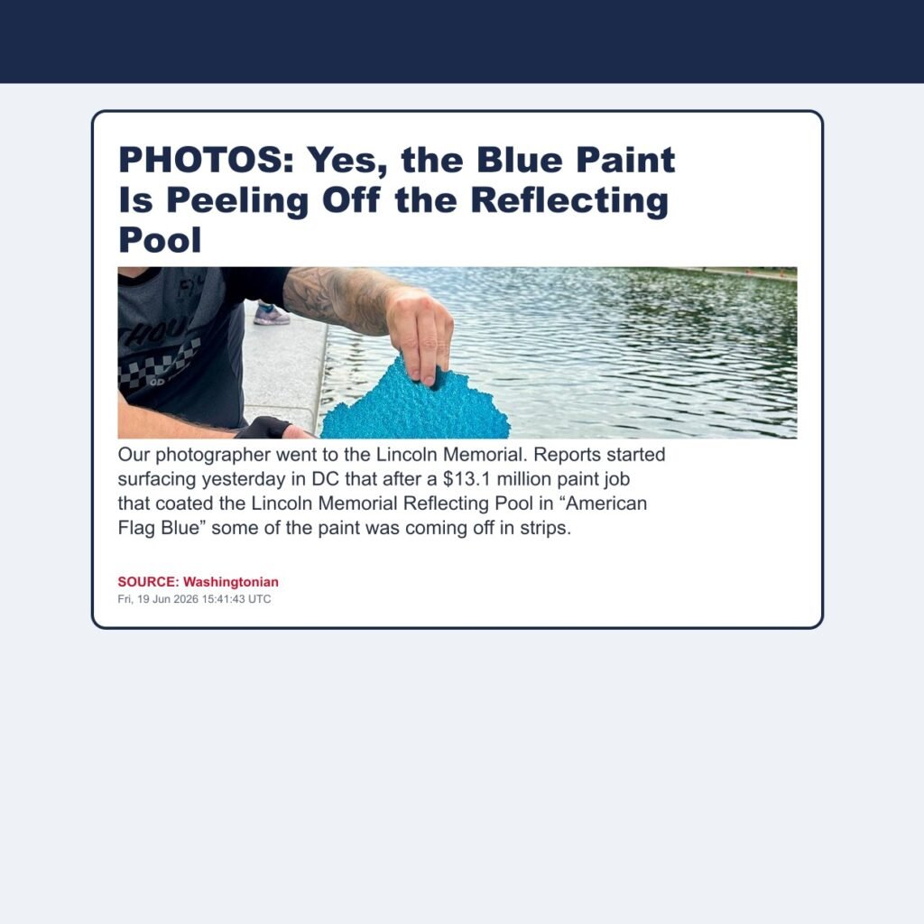 PHOTOS: Yes, the Blue Paint Is Peeling Off the Reflecting Pool