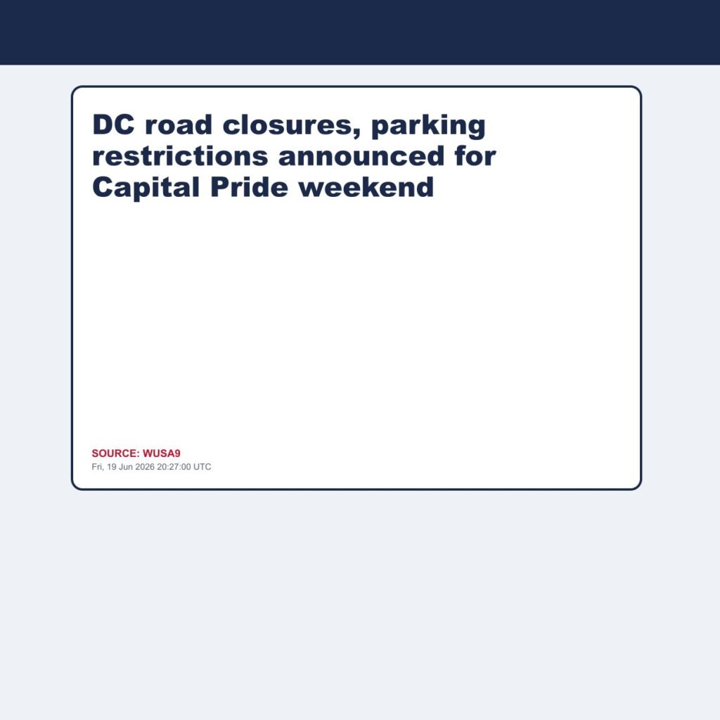 DC road closures, parking restrictions announced for Capital Pride weekend