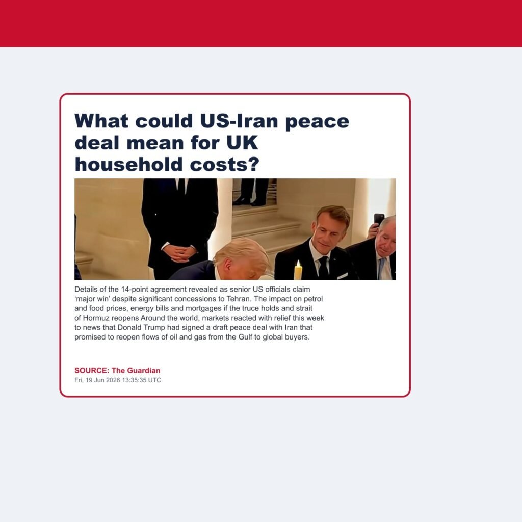 What could US-Iran peace deal mean for UK household costs?