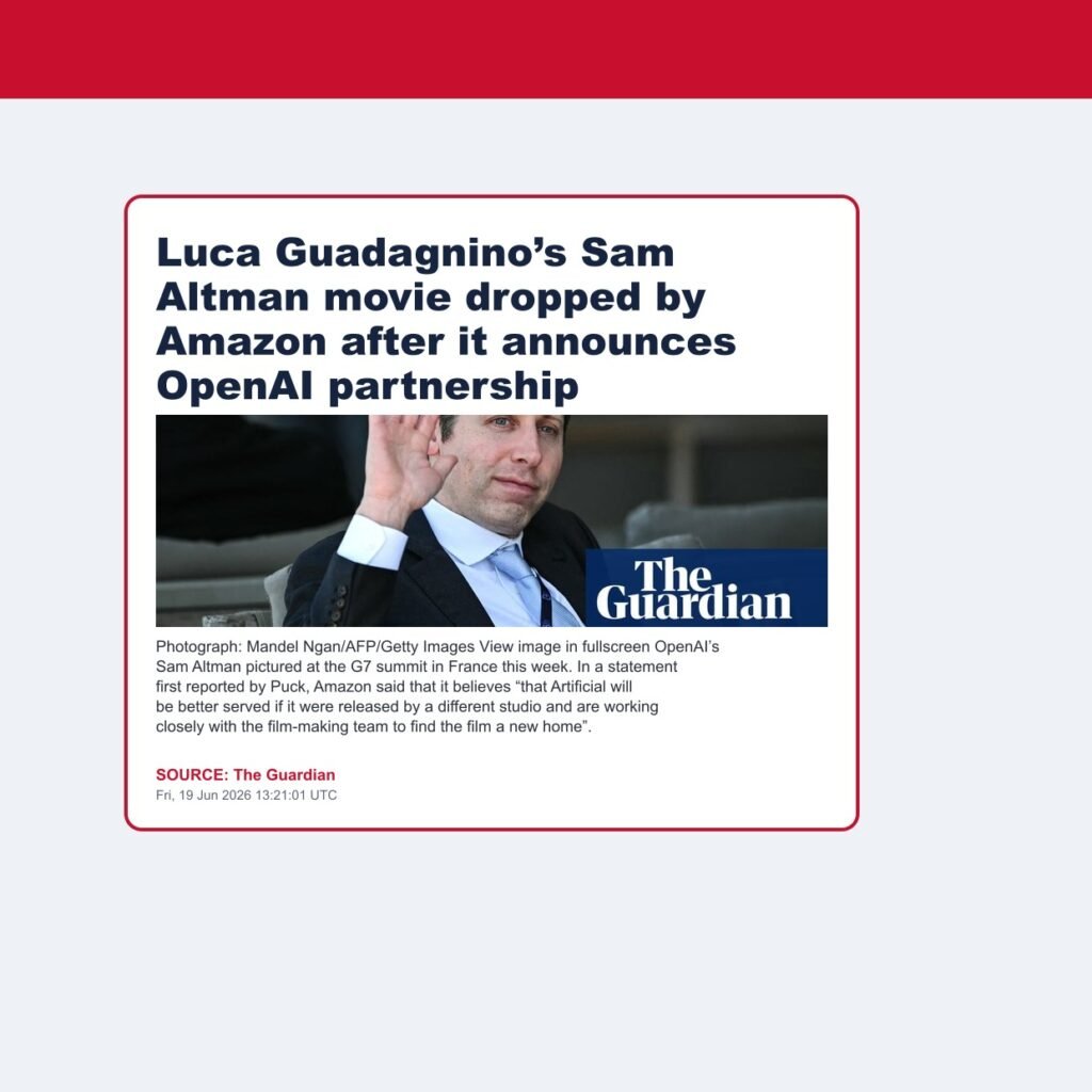 Luca Guadagnino’s Sam Altman movie dropped by Amazon after it announces OpenAI partnership