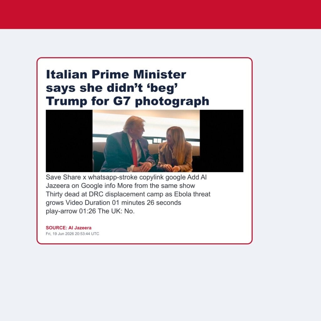 Italian Prime Minister says she didn’t ‘beg’ Trump for G7 photograph