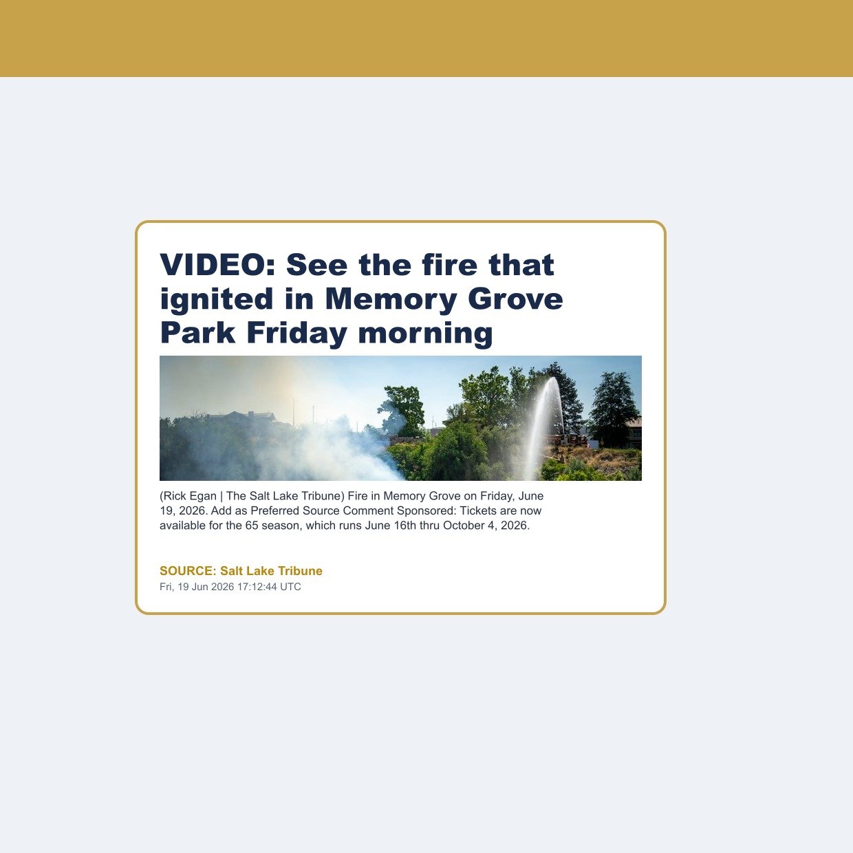 VIDEO: See the fire that ignited in Memory Grove Park Friday morning