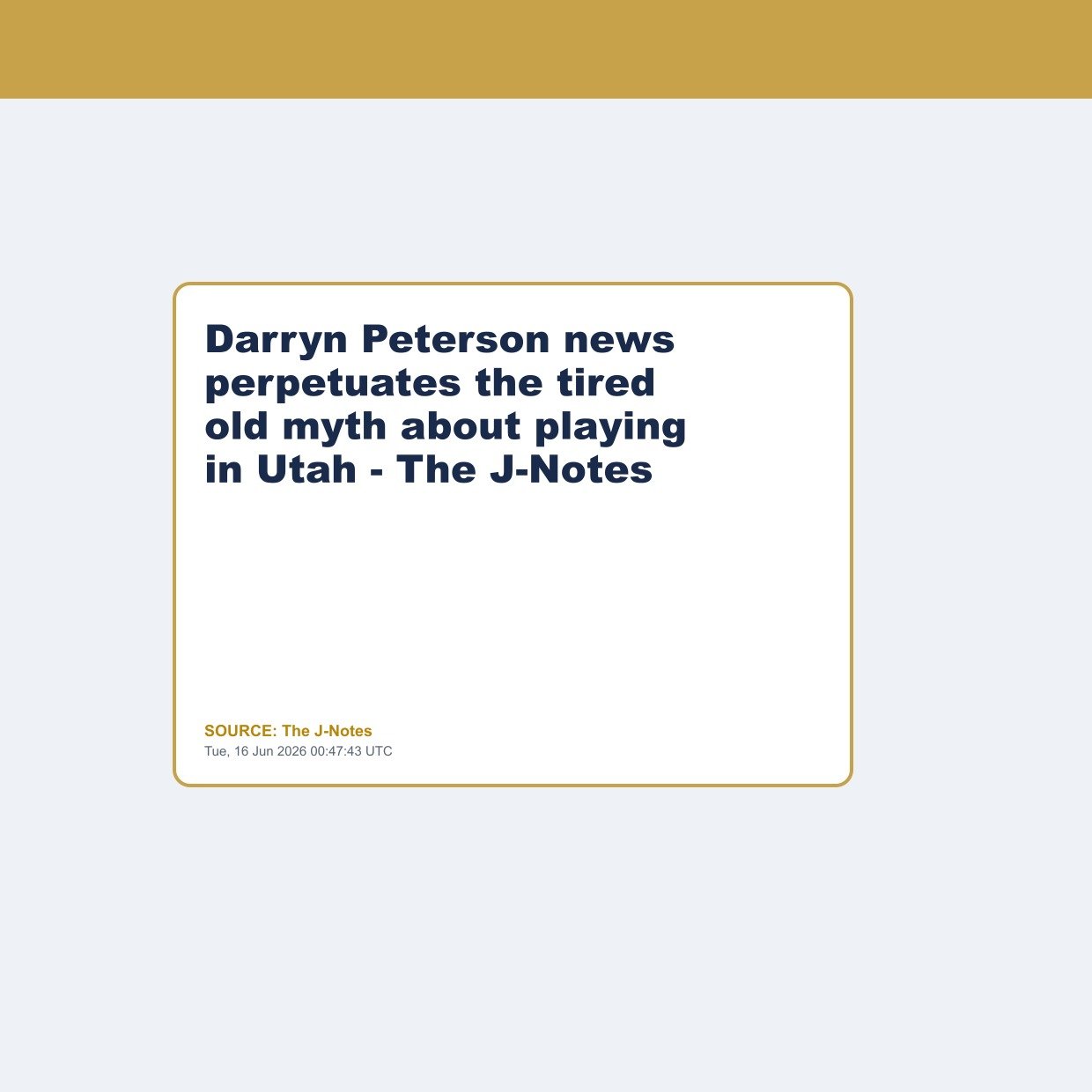 Darryn Peterson news perpetuates the tired old myth about playing in Utah - The J-Notes