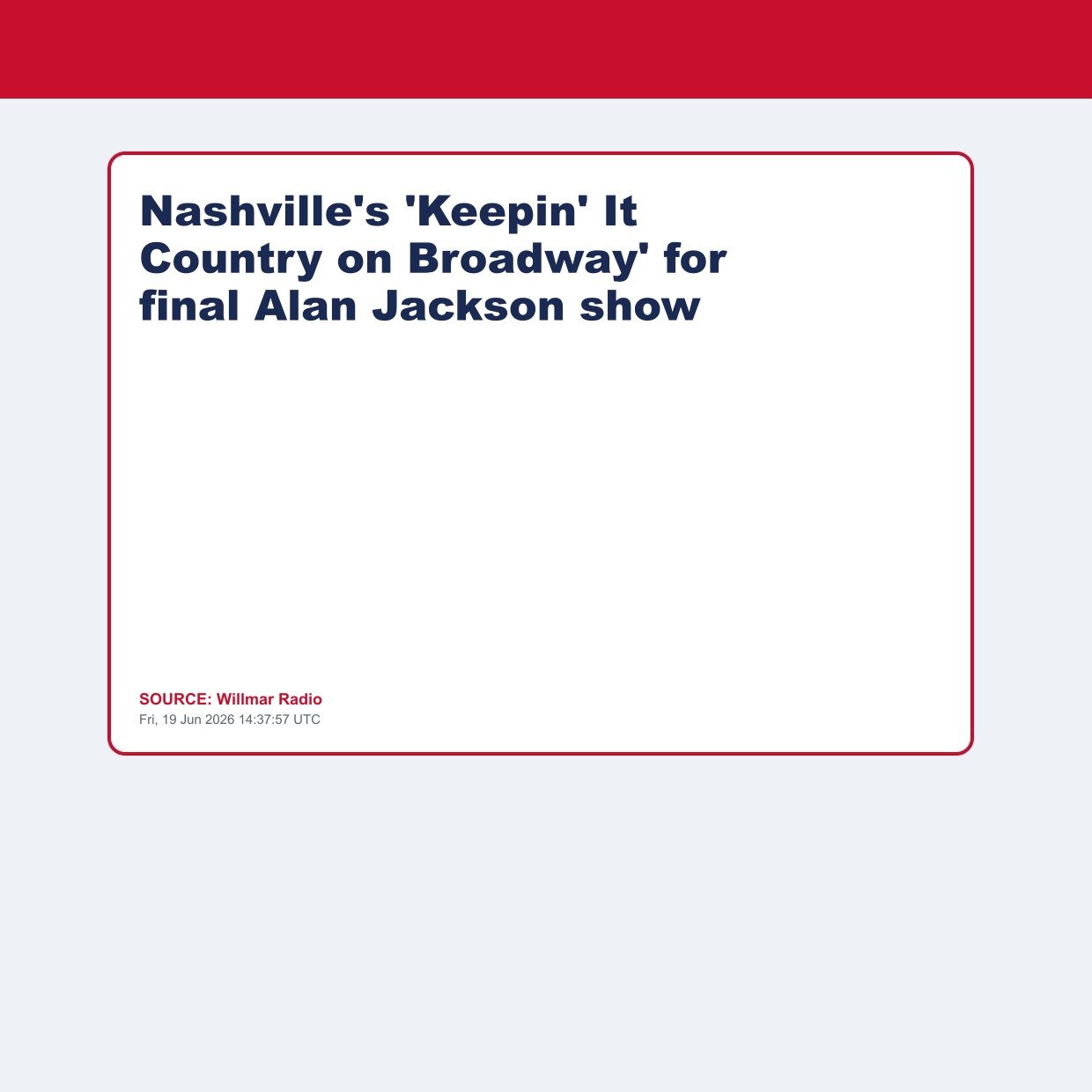 Nashville's 'Keepin' It Country on Broadway' for final Alan Jackson show