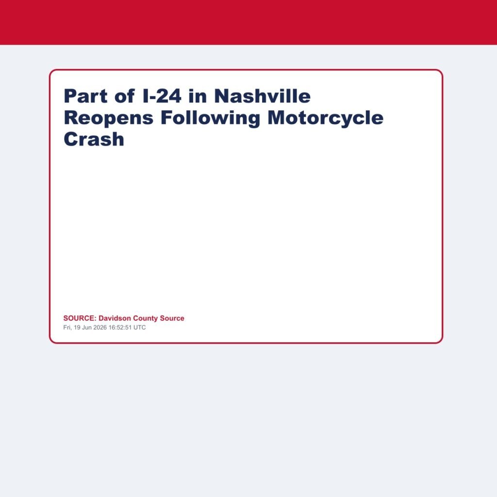 Part of I-24 in Nashville Reopens Following Motorcycle Crash