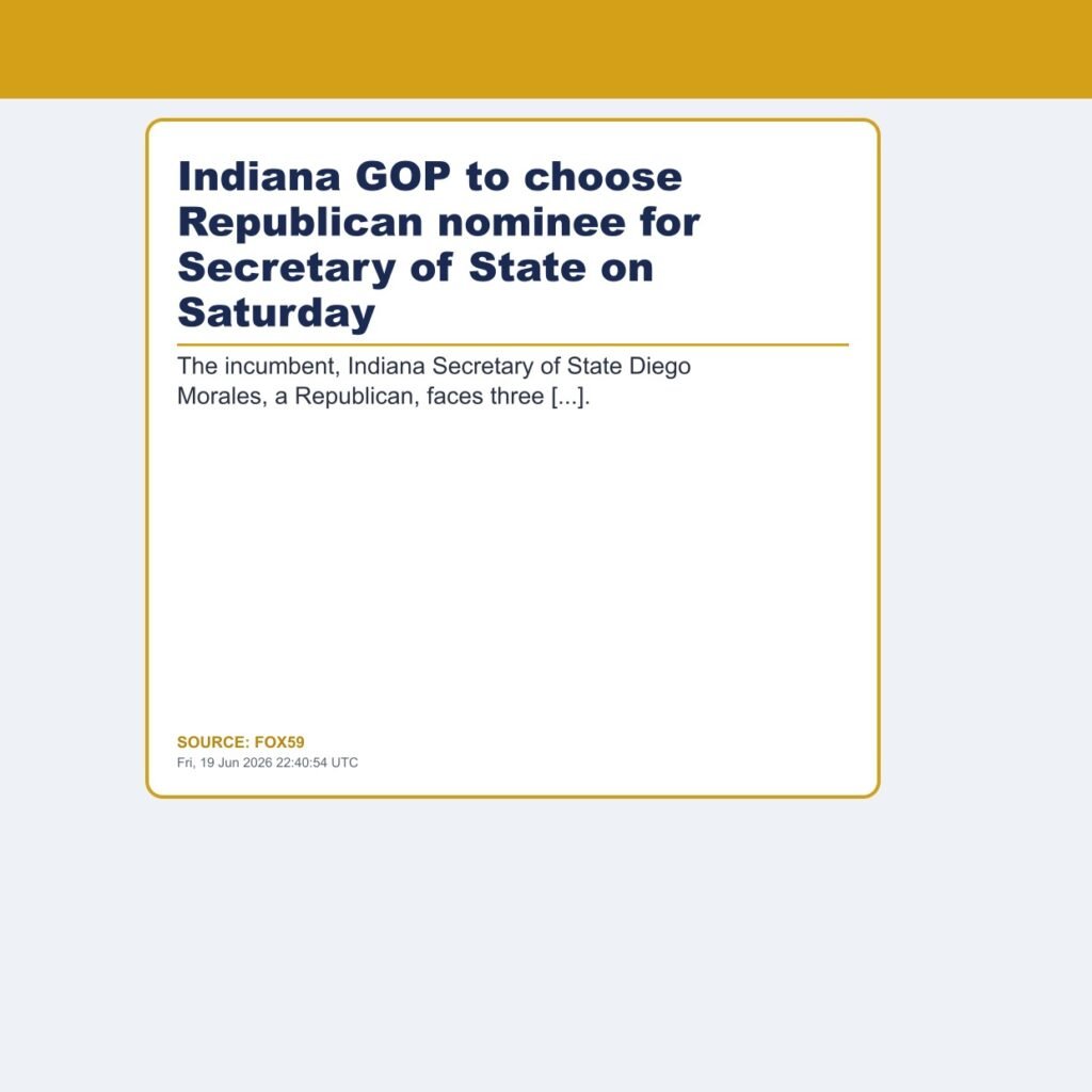Indiana GOP to choose Republican nominee for Secretary of State on Saturday