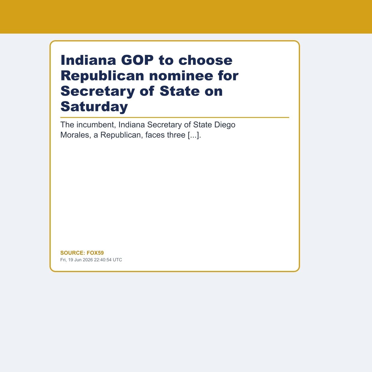 Indiana GOP to choose Republican nominee for Secretary of State on Saturday