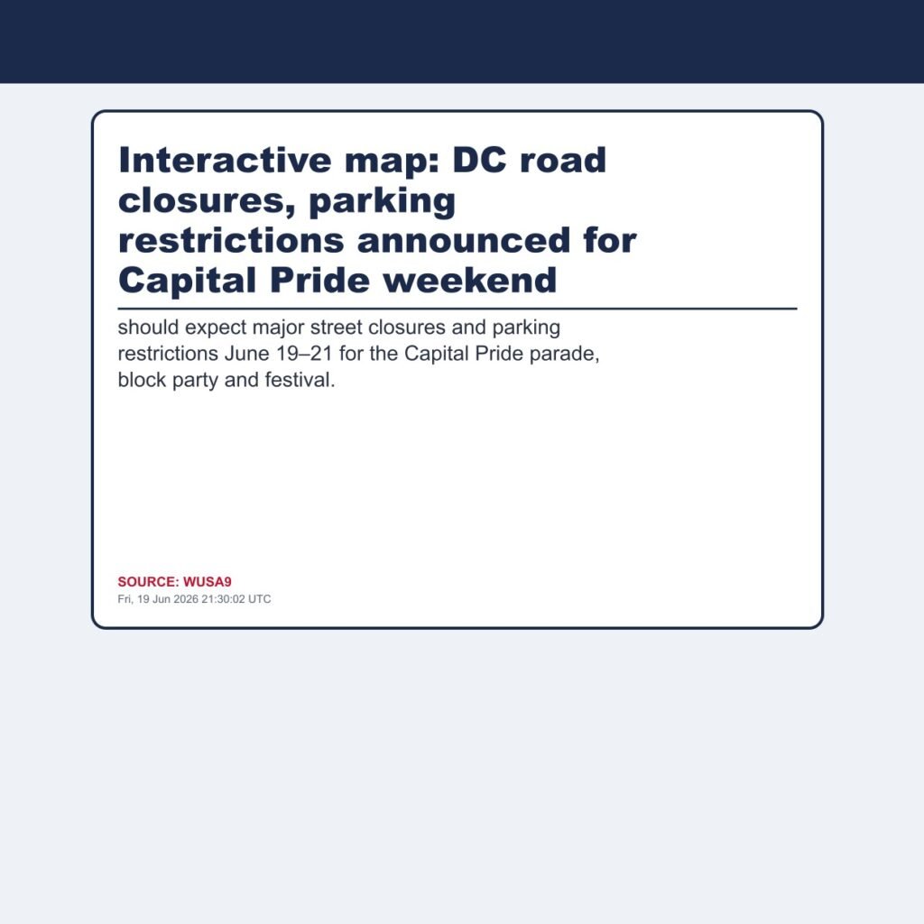 Interactive map: DC road closures, parking restrictions announced for Capital Pride weekend