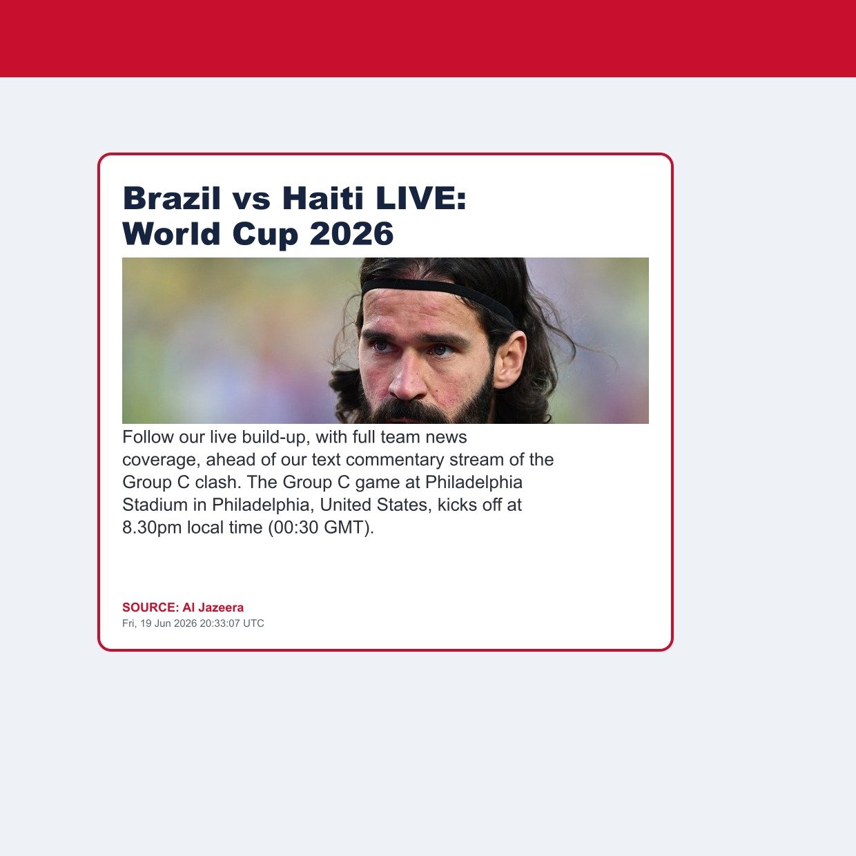 Brazil vs Haiti LIVE: World Cup 2026