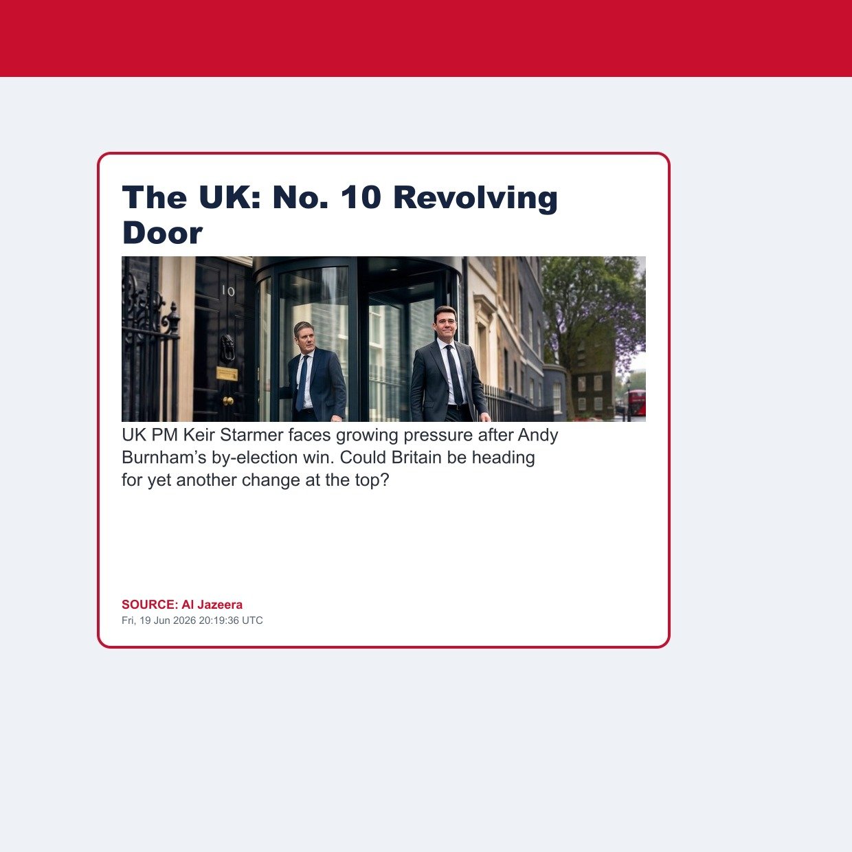The UK: No. 10 Revolving Door