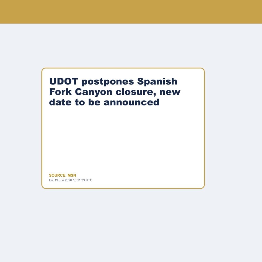 UDOT postpones Spanish Fork Canyon closure, new date to be announced