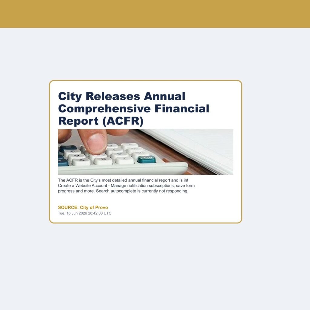 City Releases Annual Comprehensive Financial Report (ACFR)
