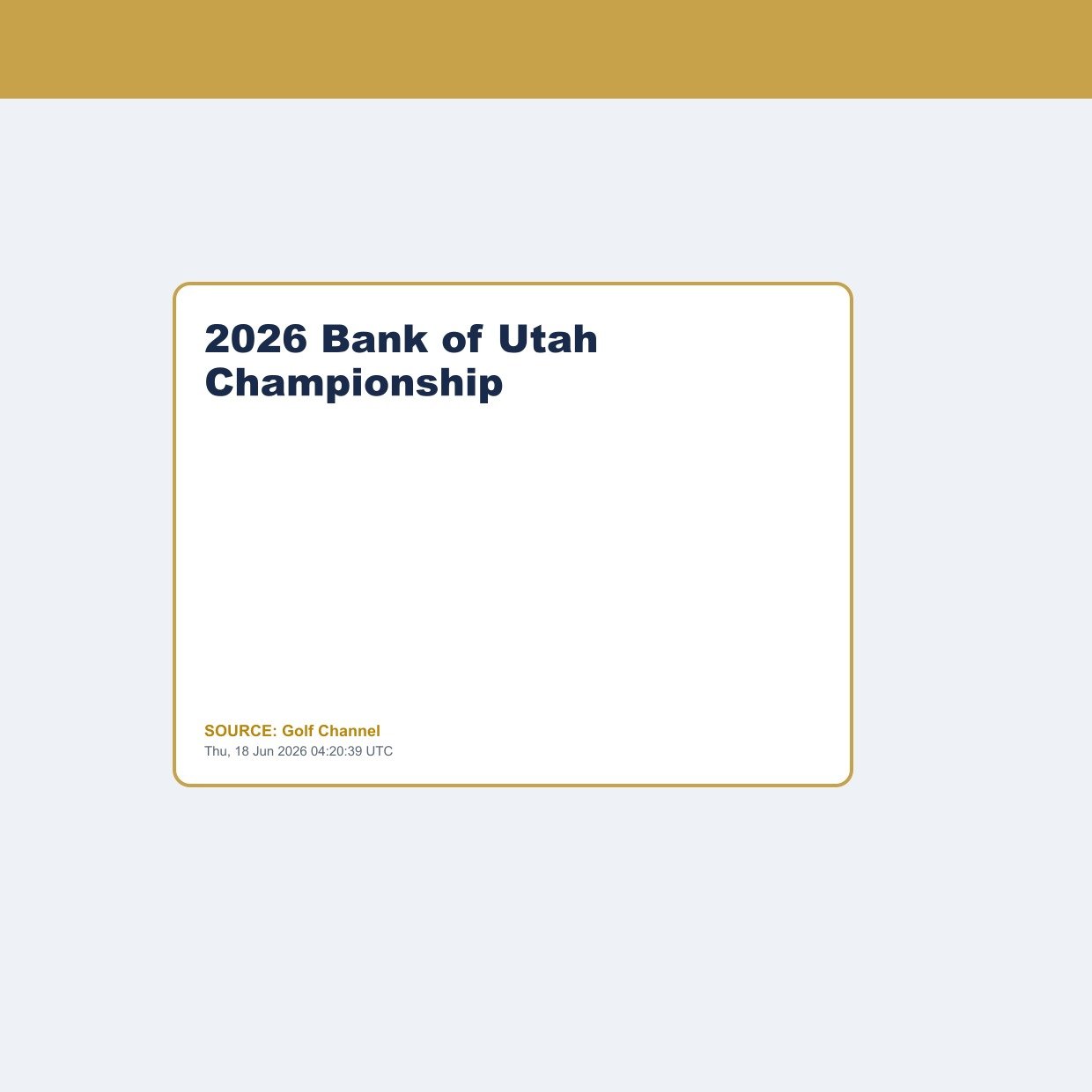 2026 Bank of Utah Championship