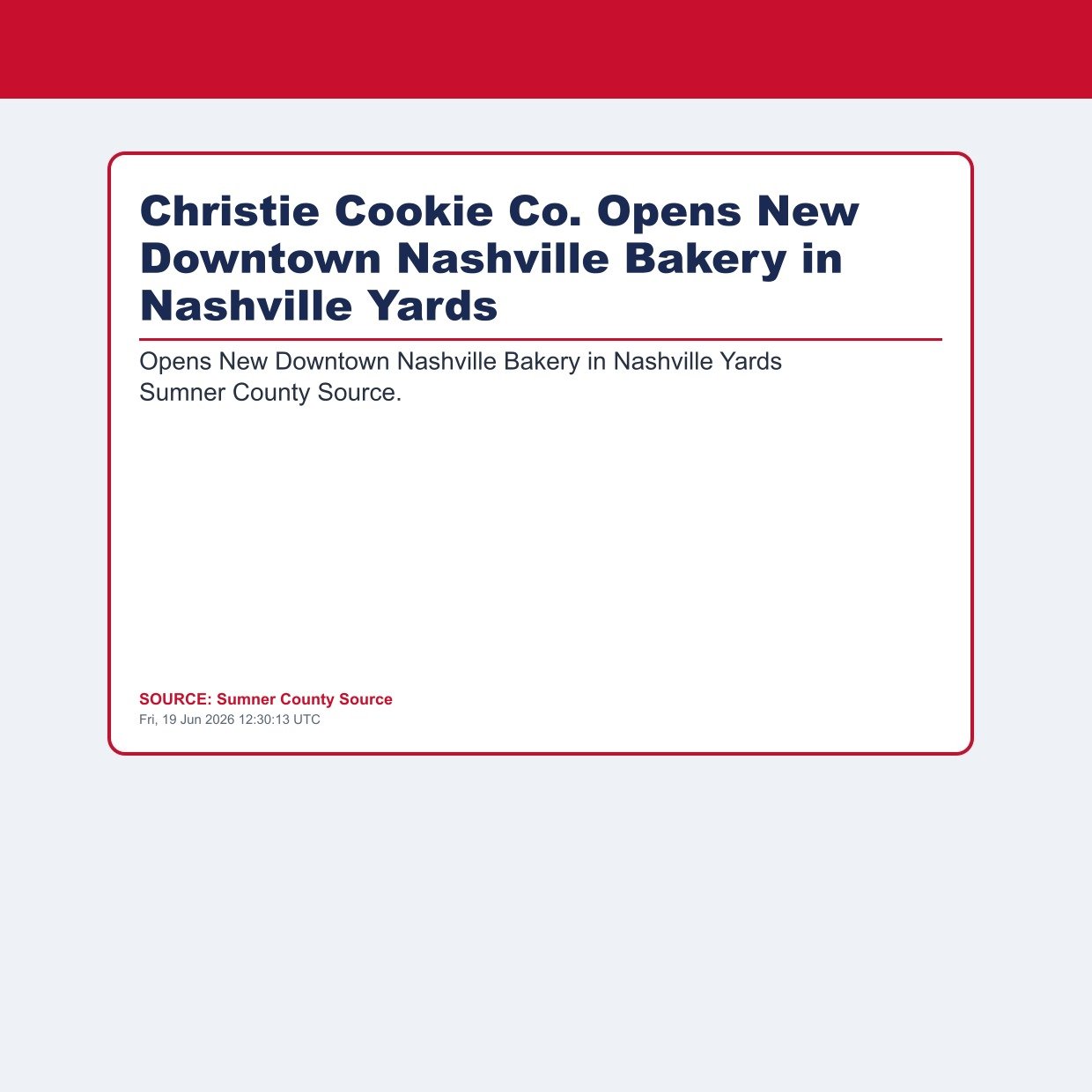 Christie Cookie Co. Opens New Downtown Nashville Bakery in Nashville Yards