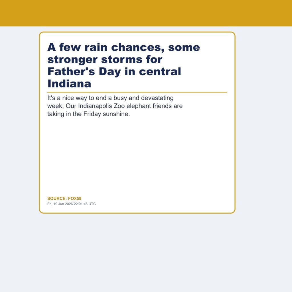 A few rain chances, some stronger storms for Father’s Day in central Indiana