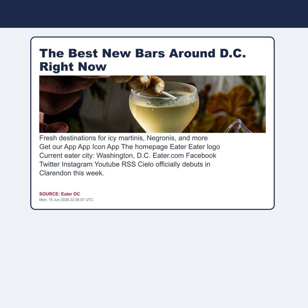 The Best New Bars Around D.C. Right Now