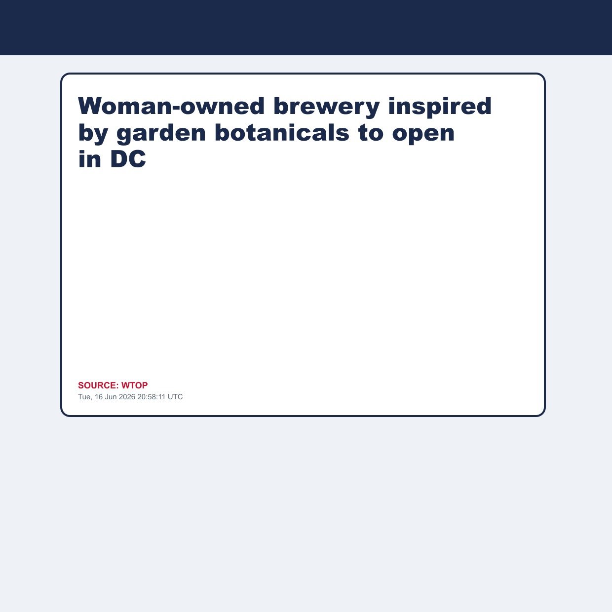 Woman-owned brewery inspired by garden botanicals to open in DC