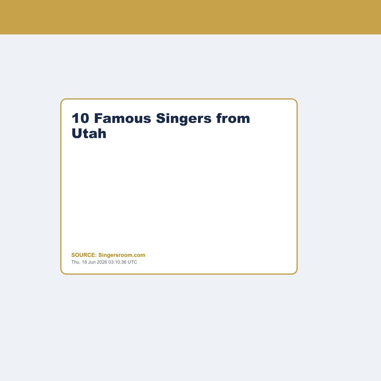 10 Famous Singers from Utah
