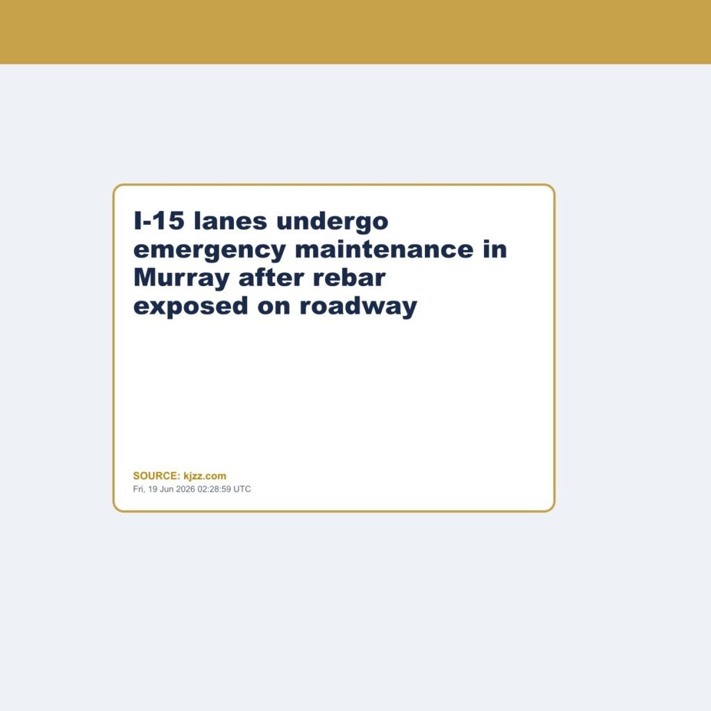 I-15 lanes undergo emergency maintenance in Murray after rebar exposed on roadway